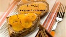  Presentation with cinnamon - Amazing PPT layouts having apricot-dessert-with-cinnamon backdrop and a yellow colored foreground