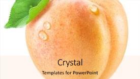  Presentation with fruit water - Presentation featuring apricot fruit with apricot leaf background and a  colored foreground
