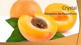  Presentation with guava fruits fresh green fruit - Amazing slides having apricot fruits with green leaf backdrop and a yellow colored foreground