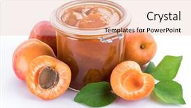 Presentation with apricot - Slide set featuring apricot jam and ripe apricots background and a lemonade colored foreground