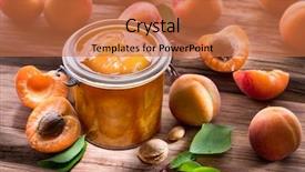  Presentation with coconut jam - Slide set featuring apricot jam and ripe apricots background and a coral colored foreground