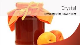  Presentation with apricot - Amazing PPT theme having apricot-jam-in-a-jar backdrop and a white colored foreground