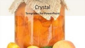  Presentation with apricot - Colorful slide set enhanced with apricot jam in glass jar and fresh apricots isolated on white backdrop and a lemonade colored foreground