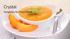  Presentation with apricot - Amazing slide deck having apricot jam backdrop and a yellow colored foreground