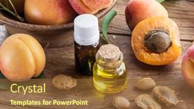  Presentation with apricot - PPT theme consisting of apricot-kernel-oil-and-apricot background and a tawny brown colored foreground