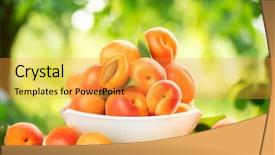  Presentation with apricot - Presentation theme with apricot ripe organic apricots background and a gold colored foreground