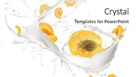  Presentation with splash - Audience pleasing slide set consisting of apricots in cream splash isolated backdrop and a  colored foreground