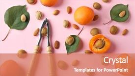  Presentation with company composition - Audience pleasing PPT theme consisting of apricots kernels and nutcracker backdrop and a coral colored foreground