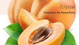  Presentation with apricot - Presentation design enhanced with apricots-with-leaves-and-apricot background and a yellow colored foreground