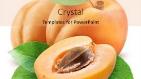  Presentation with apricot - Cool new slide deck with apricots-with-leaves-and-apricot backdrop and a yellow colored foreground