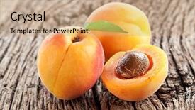  Presentation with apricot - Beautiful slide set featuring apricots with leaves backdrop and a  colored foreground