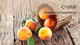  Presentation with apricot - PPT theme featuring apricots with leaves background and a soft green colored foreground