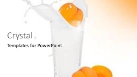  Presentation with milk splash - Theme enhanced with apricots with milk splash background and a white colored foreground