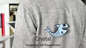  Presentation with fish - Cool new PPT theme with april - closeup of a young man backdrop and a light gray colored foreground