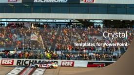  Presentation with raceway - PPT theme featuring april-03-2022-richmond-va background and a tawny brown colored foreground