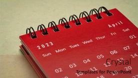  Presentation with desktop - PPT theme enhanced with april-2023-small-spiral-desktop background and a red colored foreground