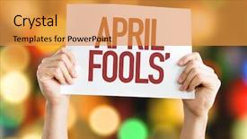  Presentation with april showers - Slides having april fools' placard with bokeh background and a gold colored foreground