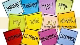  Presentation with june - PPT theme featuring april may june july august background and a yellow colored foreground