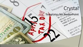  Presentation with tax day - Audience pleasing PPT theme consisting of april tax day written backdrop and a sky blue colored foreground