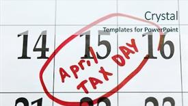  Presentation with tax day - Beautiful PPT theme featuring april tax day written backdrop and a sky blue colored foreground