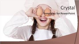  Presentation with harvest apron - PPT theme with apron holding two chicken egg background and a lemonade colored foreground