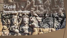  Presentation with cambodia - Amazing theme having apsara carved on the wall of angkor wat cambodia backdrop and a tawny brown colored foreground