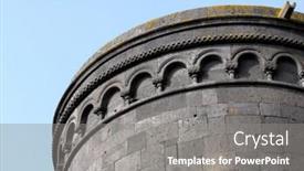  Presentation with stone - PPT layouts featuring apse-of-black-stone-block background and a gray colored foreground