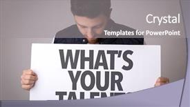 Presentation with aptitude - Audience pleasing theme consisting of aptitude test - whats your talent backdrop and a gray colored foreground