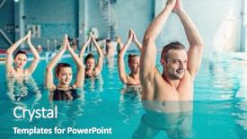  Presentation with aerobics - Cool new PPT theme with aqua aerobics class in water backdrop and a teal colored foreground