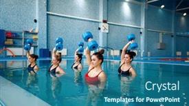  Presentation with aerobics - Theme enhanced with aqua-aerobics-exercise-with-dumbbells background and a ocean colored foreground