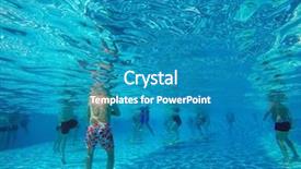  Presentation with aerobics - PPT layouts enhanced with aqua aerobics in the pool background and a teal colored foreground