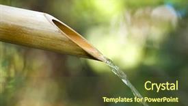  Presentation with aqua - Amazing PPT theme having aqua culture - bamboo fountain backdrop and a tawny brown colored foreground