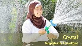  Presentation with education middle school arabic kids - Amazing presentation design having aqua culture - beautiful middle eastern arabic girl backdrop and a tawny brown colored foreground