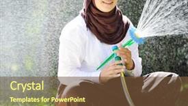  Presentation with aqua - Cool new slides with aqua culture - beautiful middle eastern arabic girl backdrop and a tawny brown colored foreground