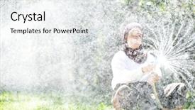  Presentation with education middle school arabic kids - Audience pleasing PPT layouts consisting of aqua culture - beautiful middle eastern arabic girl backdrop and a white colored foreground