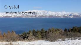  Presentation with winter blue - Cool new PPT theme with aqua culture - blue sevan lake and beautiful backdrop and a light blue colored foreground
