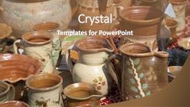  Presentation with aqua - Presentation design consisting of aqua culture - different shaped and coloured clay background and a coral colored foreground