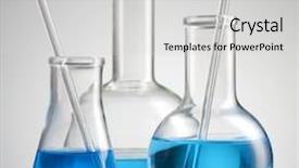  Presentation with aqua - PPT theme with aqua culture - laboratory glassware background and a light gray colored foreground