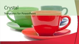  Presentation with tea - Theme featuring aqua culture - three tea cups background and a  colored foreground