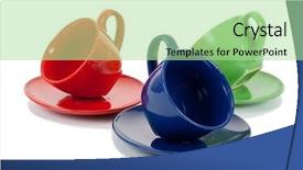  Presentation with cup of lemon tea - PPT theme featuring aqua culture - three tea cups background and a  colored foreground