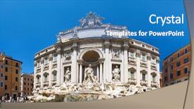  Presentation with italy culture - PPT layouts featuring aqua culture - trevi fountain in rome italy background and a teal colored foreground