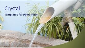  Presentation with garden - PPT theme with aqua culture - water in garden background and a sky blue colored foreground