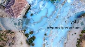  Presentation with waterfalls - Cool new presentation theme with aqua green - aerial view on the natural backdrop and a light blue colored foreground