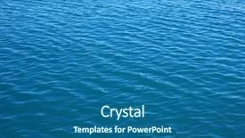  Presentation with green blue waves - Beautiful PPT theme featuring aqua green - blue sea surface with waves backdrop and a ocean colored foreground