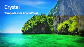  Presentation with aqua - PPT theme having aqua green - landscape background and a teal colored foreground