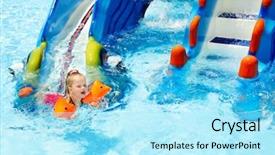  Presentation with swimming pool - Amazing presentation having aqua orange - child with armbands in swimming backdrop and a arctic colored foreground