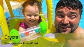  Presentation with aqua - Slides featuring aqua park dad and cute background and a gold colored foreground
