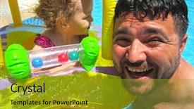  Presentation with aqua - Cool new presentation theme with aqua park dad and cute backdrop and a gold colored foreground