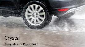  Presentation with car accidents - Presentation theme with aqua planning and accident background and a light gray colored foreground