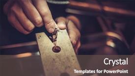  Presentation with workshop - PPT layouts with aquamarine - jeweler at work in jewelery background and a violet colored foreground